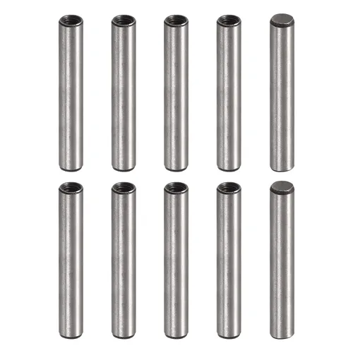 Miniatura 11 de uxcell M4 Pasador de rosca interna 10 unids 0.236x1.969 in biselado plano acero al carbono cilíndrico pin cama estantería dispositivos metálicos