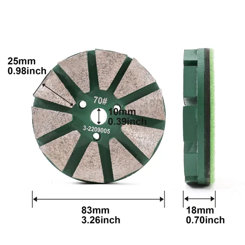 Miniatura 2 de Almohadilla de pulido de piso de diamante de metal de 3 pulgadas para baldosa, piedra, mármol, hormigón, granito, disco de lijado (grano 70-3pcs)