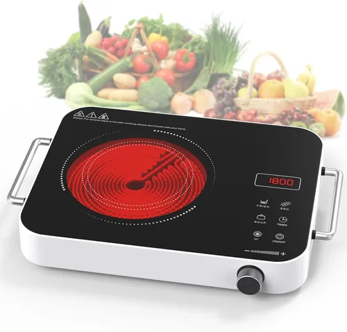 Miniatura 12 de GIHETKUT 2 burner Induction cooktop,110V 4000W induction hot plate with Brushed Panel,Knob Control,9 Power Levels, Kids Lock & Timer,LED touch