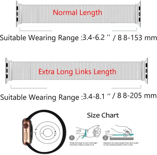 Miniatura 4 de Correas elásticas de metal para Apple Watch Ultra 2 de 1.732 pulgadas (1.929 in) compatibles con Apple Watch Ultra de 1.929 in Smart Watch