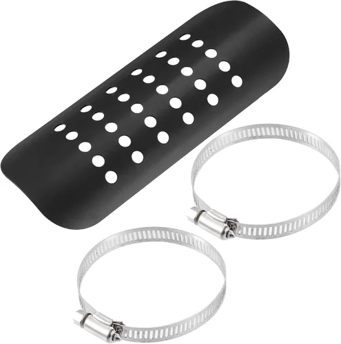 X AUTOHAUX 1 Unidades Universal Motocicleta Escape Escudo Calor Escudo Tubo Protector De Escape Silenciador Protector Negro