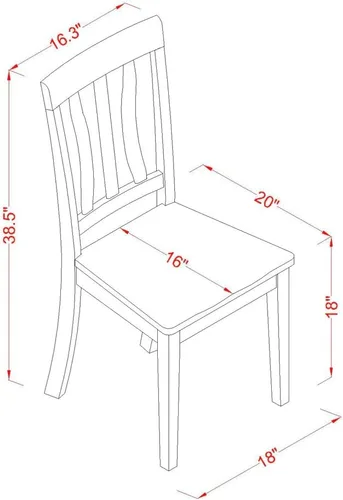 Miniatura 8 de East West Furniture AVAT7-WHI-W Juego de mesa de comedor de 7 piezas consta de una mesa de comedor ovalada con hoja de mariposa y 6 sillas