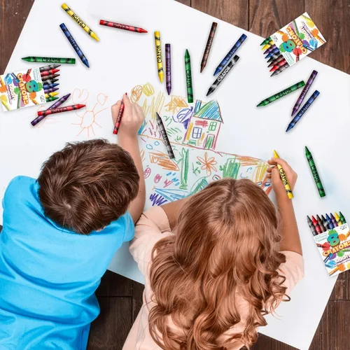 Miniatura 6 de ArtCreativity Paquetes de crayones a granel, 24 juegos de 8 paquetes de crayones (192 unidades), crayones de aula para estudiantes, recuerdos