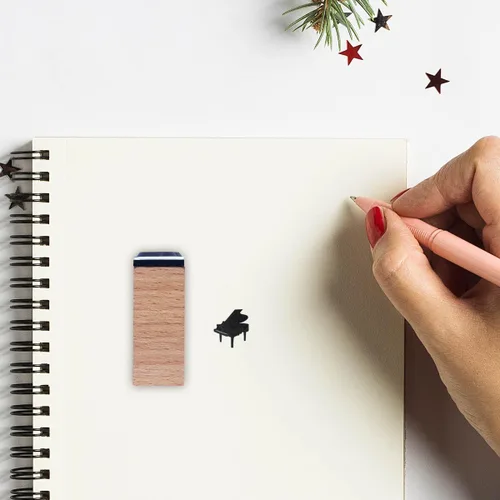 Miniatura 3 de Sello de goma para piano, 3/5 pulgadas, pequeño mini sello para álbumes de recortes, planificador de tarjetas