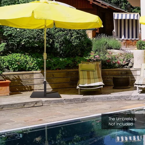 Miniatura 2 de HAPPYGRILL Base de sombrilla de patio de 20 pulgadas, soporte cuadrado de 35 libras para sombrilla de mercado al aire libre con 4 almohadillas