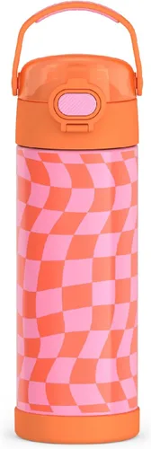 Miniatura 28 de THERMOS FUNTAINER Botella de acero inoxidable con aislamiento al vacío de 16 onzas con tapa ancha de canalón, Rosa Neón