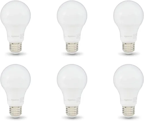 Miniatura 19 de Amazon Basics Bombillas LED A19, equivalente a 100 vatios, eficiencia energética, 15 W, base estándar E26, blanco suave 2700 K, regulable, vida útil