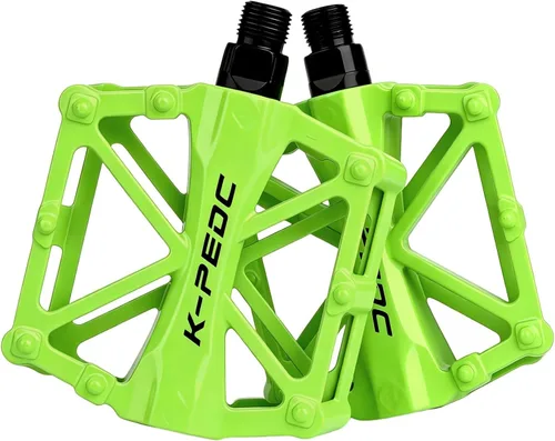 Miniatura 10 de Pedales de plataforma de bicicleta de aluminio CNC Pedales ligeros de ciclismo de carretera para bicicleta MTB BMX Rojo
