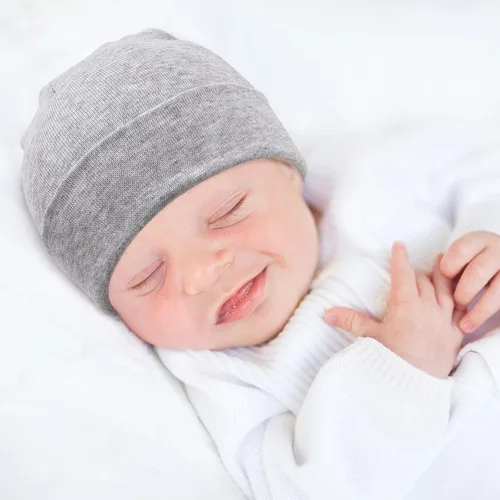 Miniatura 2 de BQUBO Baby Hats and Mittens Infant Cotton Beanie Gloves No Scratch Set Newborn Hospital Hat for Boys Girls 0-6 Months