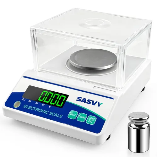 Báscula de laboratorio 17.64 oz x 0.00 oz Escala científica g/oz/ct/lb Balanza analítica electrónica digital de alta precisión para joyería, cocina,