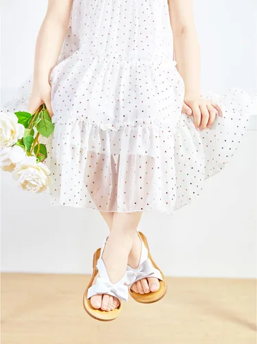 Miniatura 3 de Felix Flora Sandalias para niña pequeña - Zapatos de vestir para niña con punta abierta zapatos planos de verano para niños pequeños