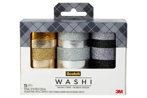 Miniatura 10 de Scotch Cinta washi, diseño moderno abstracto, 8 rollos, ideal para diario de viñetas, álbumes de recortes y decoración de bricolaje (C1017-8-P19)