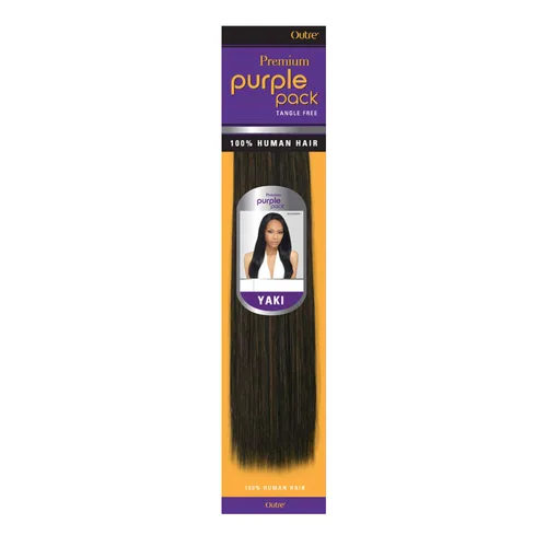 Paquete de 2 ofertas. Outre - Paquete de 2 paquetes de tejido de cabello humano premium morado Yaki (14 pulgadas, 1)