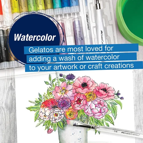 Miniatura 5 de Faber-Castell Gelatos Dolce 2 Set de regalo: 28 crayones de gel de acuarela y suministros de acuarela para pintura, dibujo y arte, lápices