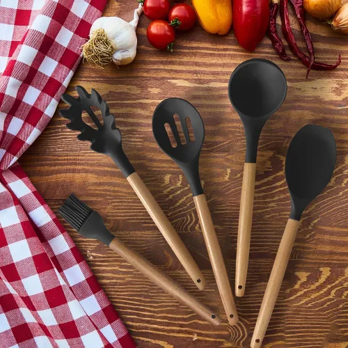 Miniatura 4 de Juego de utensilios de cocina - 35 piezas de utensilios de cocina con rallador, pinzas, cuchara, espátula y volteador hechos de silicona de grado
