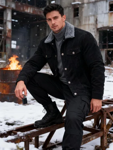 Miniatura 2 de KEFITEVD Chaqueta de pana para hombre, con forro polar, abrigo de invierno cálido y grueso para trabajo casual