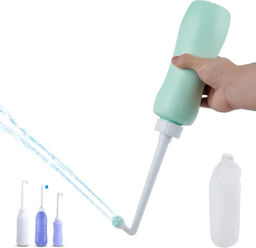 Miniatura 11 de Hibbent Bidé portátil para viajes, bidé de viaje manual para cuidado de higiene personal, uso de limpieza personal, boquilla extendida, spray