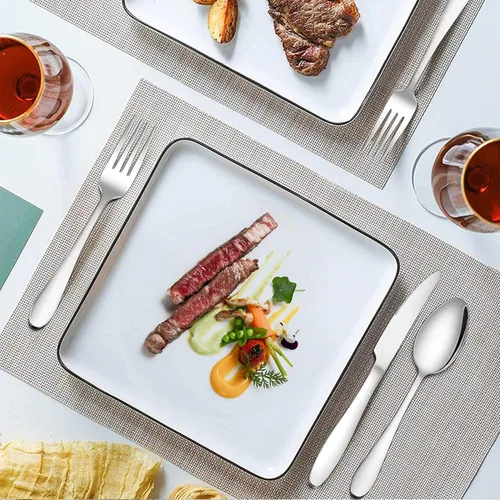 Miniatura 4 de LIANYU Juego de cubiertos de 24 piezas con cuchillos para carne, cubiertos de acero inoxidable para 4, tenedor, cuchara, cuchillo, utensilios