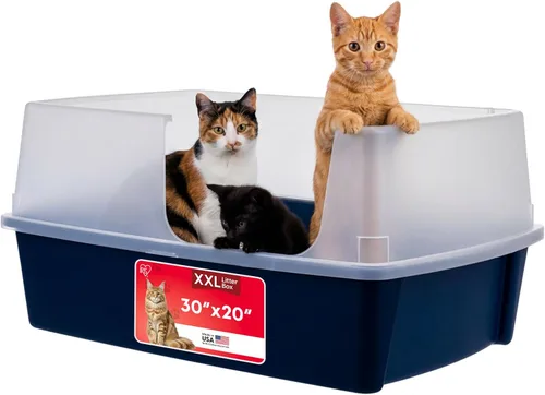 Miniatura 8 de IRIS USA Caja de arena XX-Large para gatos, caja de arena extragrande con parte superior abierta para gatos grandes y hogares con varios gatos