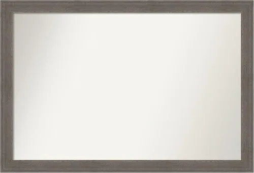 Miniatura 338 de Amanti Art Espejo de pared personalizado no biselado (24.5 x 24.5 pulgadas), marco gris marrón alta, varios tamaños personalizados, espejo de baño