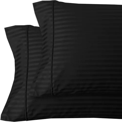 Miniatura 16 de Royal Tradition Damasco rayado 580 hilos, 100 % algodón tamaño Queen juego de sábanas de cama beige
