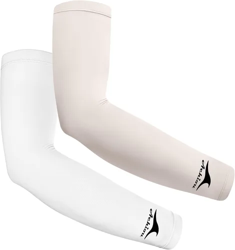 Miniatura 14 de Achiou Mangas de Brazo de Seda de Hielo Refrigerante, Mangas de Protección Solar UV de Verano, de Compresión UPF 50+ para Mujeres, Voleibol