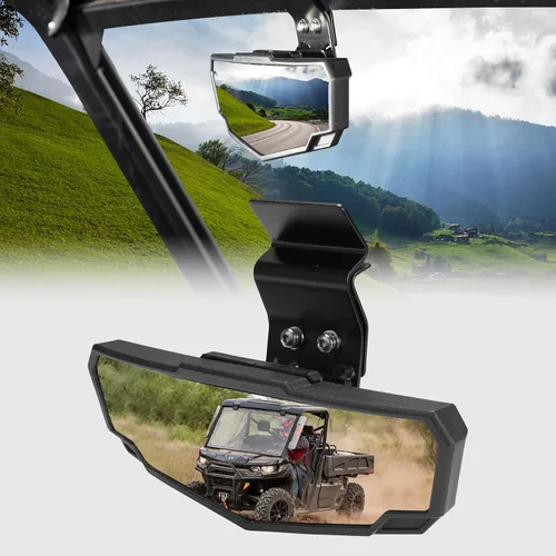 A & UTV PRO Espejo retrovisor central para Can-Am Defender MAX Polaris Ranger 570 900 1000 accesorios de tripulación 2015-2024, espejo trasero