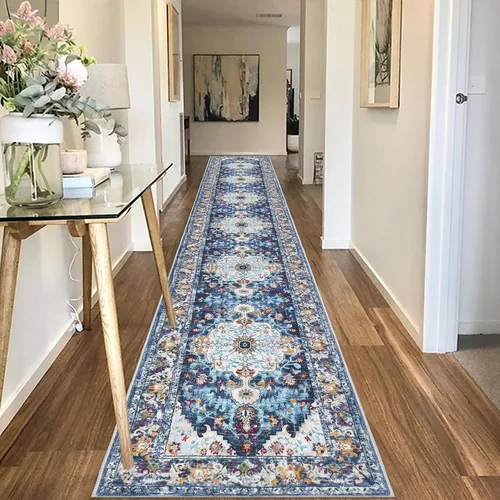 Miniatura 130 de U'Artlines Alfombra de Área Bohemia Lavable, 2x3 Pequeña Suave Antideslizante Vintage Felpudo para Puerta Frontal Interior Alfombra Verde