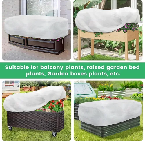 Miniatura 6 de Cubiertas para Plantas con Protección contra Heladas, Paquete de 2, Cubierta Rectangular para Cama de Jardín Elevada de 4.1 x 2 x 1.6 pies
