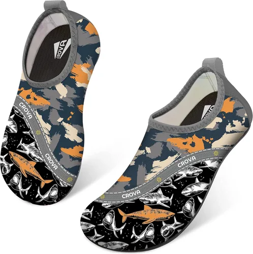 CROVA Zapatos de agua para niños, calcetines acuáticos de secado rápido, antideslizantes, zapatos deportivos para niños y niñas pequeños