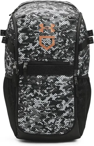 Miniatura 11 de Under Armour Mochila de béisbol para adulto unisex Utility con estampado, Tamaño único (412) Azul marino medianoche/ Oro metálico