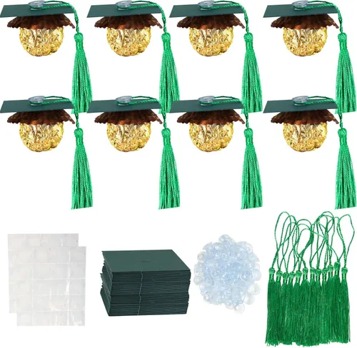Miniatura 26 de Gyufise 24 piezas Adornos para pastel de graduación 2026 con purpurina negra, clase de 2026, adornos para magdalenas con gorra de graduación