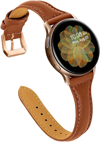 Miniatura 11 de JOYOZY Correa de cuero compatible con Samsung Galaxy Watch 6/7/FE/5/4 de 40 mm, 44 mm, Active (40 mm)/2 (40 mm) (44 mm), correa de muñeca delgada