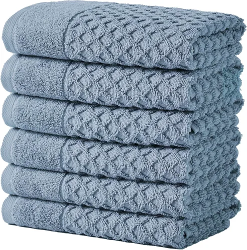Miniatura 19 de Great Bay Home - Toallas de mano 100% algodón blanco, 6 toallas de baño suaves para manos, altamente absorbentes y de secado rápido, colección
