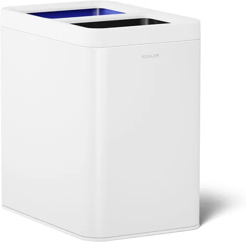 Miniatura 17 de KOHLER K-31315-BST - Bote de basura de dos compartimentos con tapa abierta de 22 litros, acero inoxidable negro