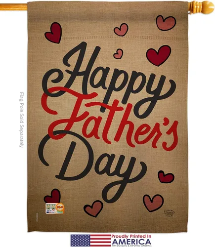Miniatura 2 de Bandera de casa con texto en inglés «Happy Father's Day House Flag» «Feliz Día del Padre», pancarta para colgar en la pared, para el hogar, césped