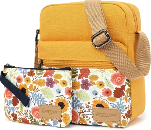 Miniatura 2 de Leaper - Juego de estuche y cartera bandolera de lona para niñas y mujeres
