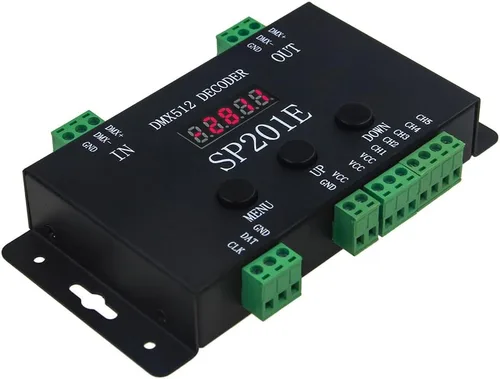 ALITOVE WS2812B WS2811 DMX a SPI controlador decodificador, con 99 modos de color, 5 canales DMX 512 RGB WW decodificador controlador para WS2815