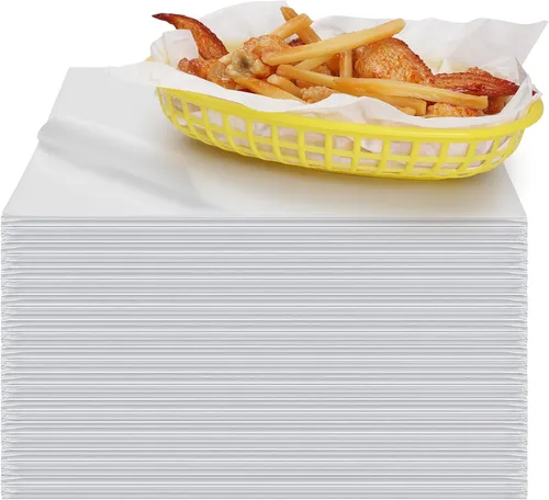 Miniatura 8 de GeeRic Papel pergamino pequeño de 4 x 4 pulgadas para envoltorios de caramelos, 100 hojas para cestas de alimentos para tacos, hamburguesas, forros