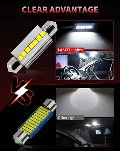 Miniatura 4 de LASFIT Fiesta LED superbrillante de 1.654 in de 1.61 pulgadas, 211-2 578 212-2, uso para cúpula, mapa, puerta, interior, cajuela, guantera, luces