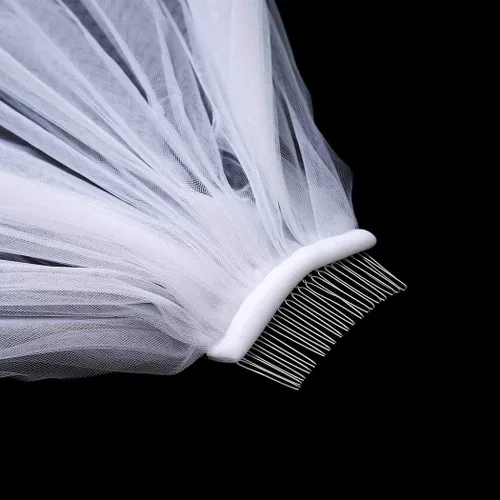 Miniatura 6 de Dreamyn Novia de encaje velo de novia 1 nivel 118 pulgadas blanco largo catedral longitud Veli novia tul accesorios para el pelo con peine mental