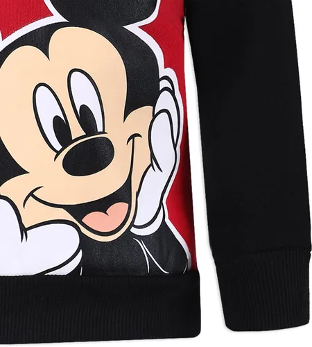 Miniatura 6 de Disney Boy's Mickey Mouse Half Zip Pullover Fashion Hoodie, BlackRedBlue