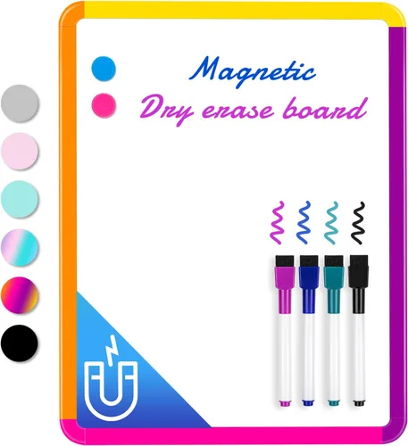 Miniatura 8 de VUSIGN Pizarra blanca pequeña de borrado en seco, pizarra blanca de 11 x 14 pulgadas para niños, estudiantes, nevera, casillero, mini pizarra