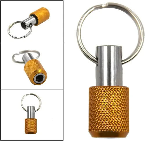 Miniatura 3 de Soporte para broca de aleación de aluminio, barra de extensión de llavero de aleación de aluminio, vástago hexagonal de 1/4 pulgadas, adaptador