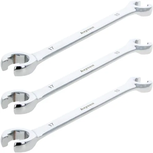 Miniatura 32 de Utoolmart Llave de tuerca de destello, 0.945 in x 1.063 in, doble extremo abierto, acero de alto carbono chapado en cromo espejo, para mantenimiento