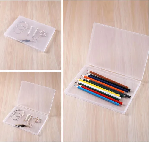 Miniatura 7 de Paialco B5 Caja de almacenamiento de plástico transparente, 7 x 10 pulgadas soporte plano para cuentas/herramientas/cartas/papeles