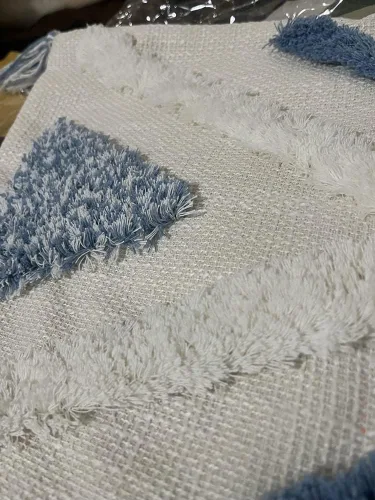 Miniatura 4 de Funda de almohada geométrica con borlas, funda de almohada copetuda, funda de cojín lumbar bohemia para sofá, sala de estar y cama, color blanco, 12