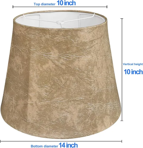 Miniatura 2 de TOOTOO STAR Juego de 2 pantallas de tambor, pantalla de barril de cuero para lámparas de mesa y de pie, pantallas medianas de aldea costera 25.4 cm