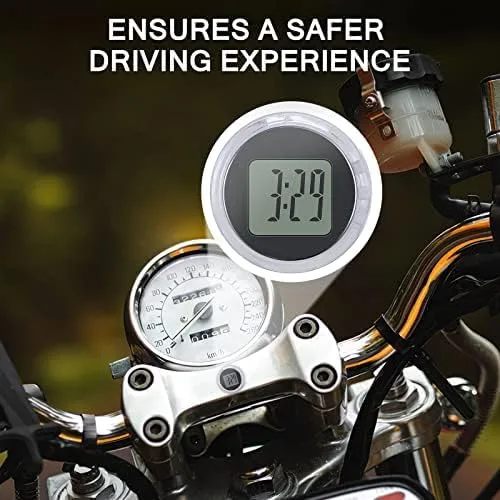 Miniatura 2 de Reloj digital impermeable para motocicleta, paquete de 4, 1.1 pulgadas de diámetro
