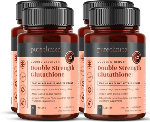 Miniatura 10 de pureclinica Glutatión 1000mg – 120 tabletas (2 x 60) Alta resistencia con 500 mg de glutatión, 300 mg de ALA, 200 mg de vitamina C Apoyo